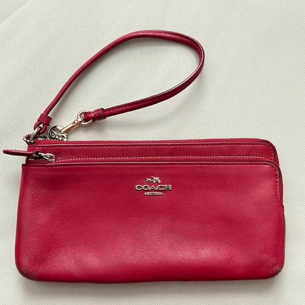 Red Coach wristlet wallet